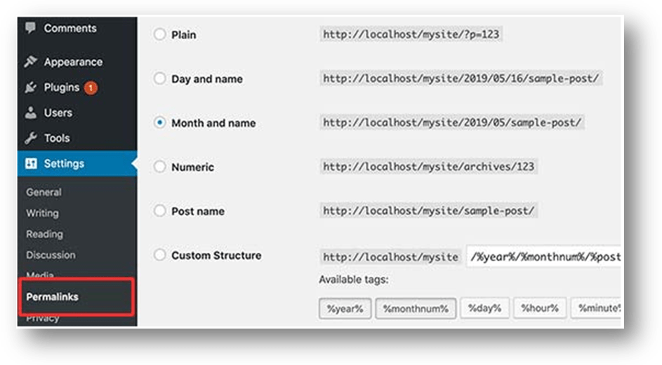 Not Choosing The Right URL Structure (Permalinks)