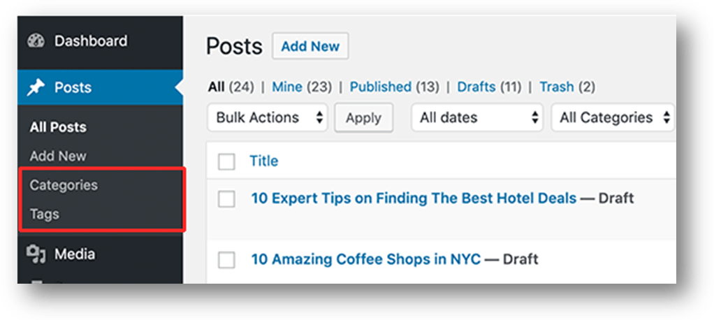 Not Using Categories and Tags Properly