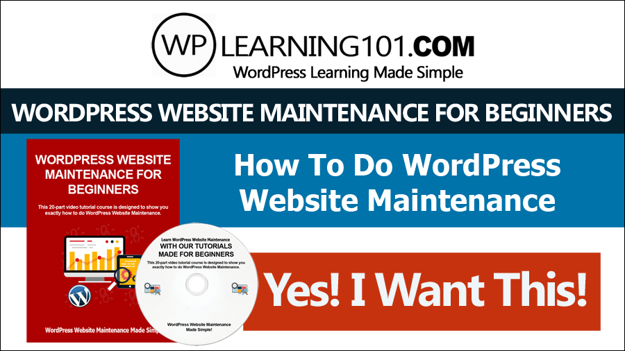 wordpress website maintenance for beginners