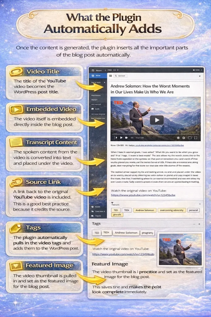 Automated blog post creation features