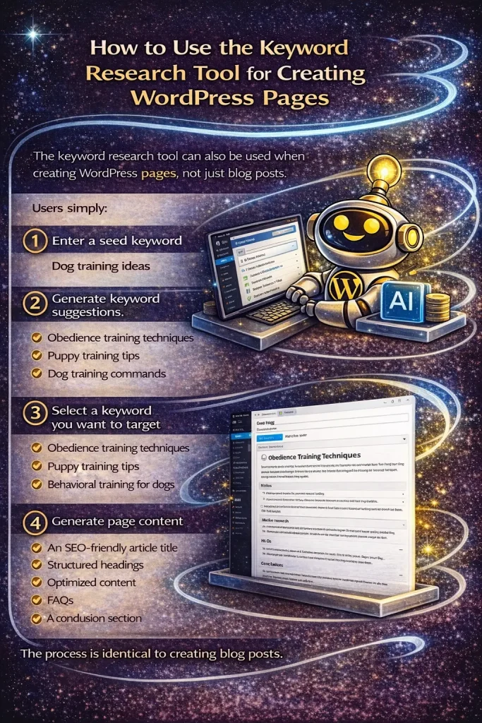 How To Use the Keyword Research Tool for WordPress Pages