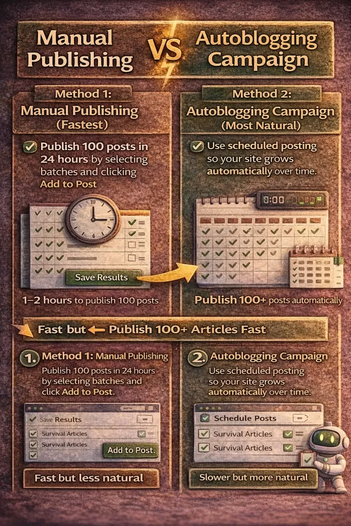 Manual Publishing vs Autoblogging Campaign