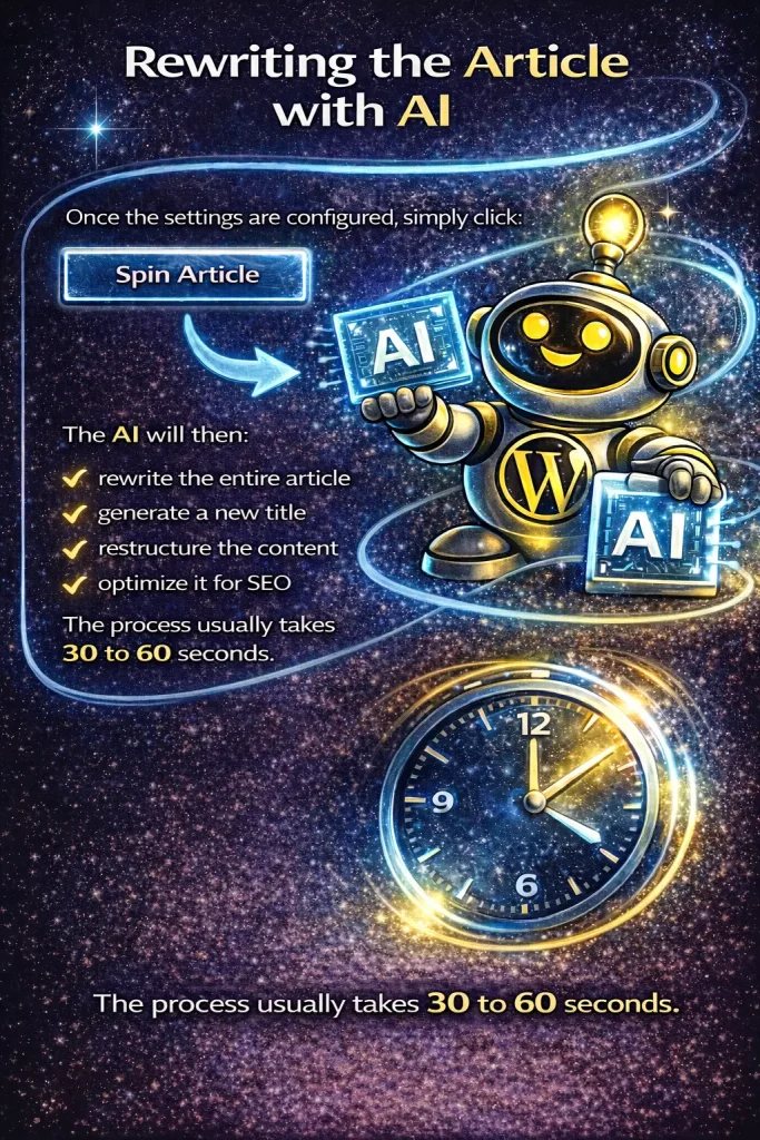 Rewriting articles with AI process