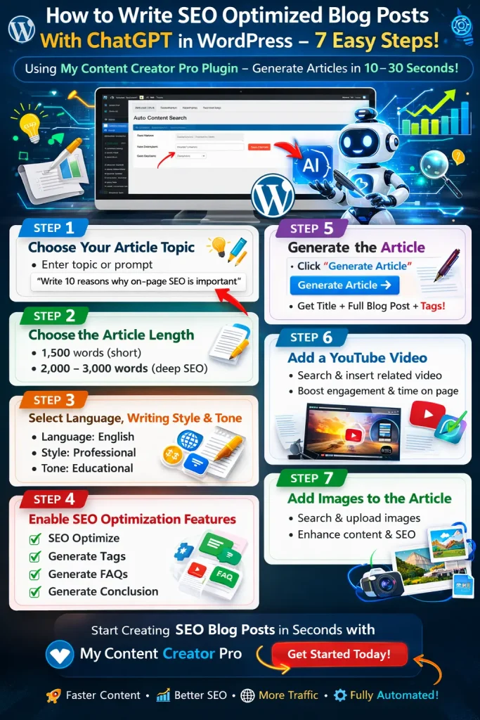 how to write SEO-optimized blog posts using ChatGPT inside WordPress